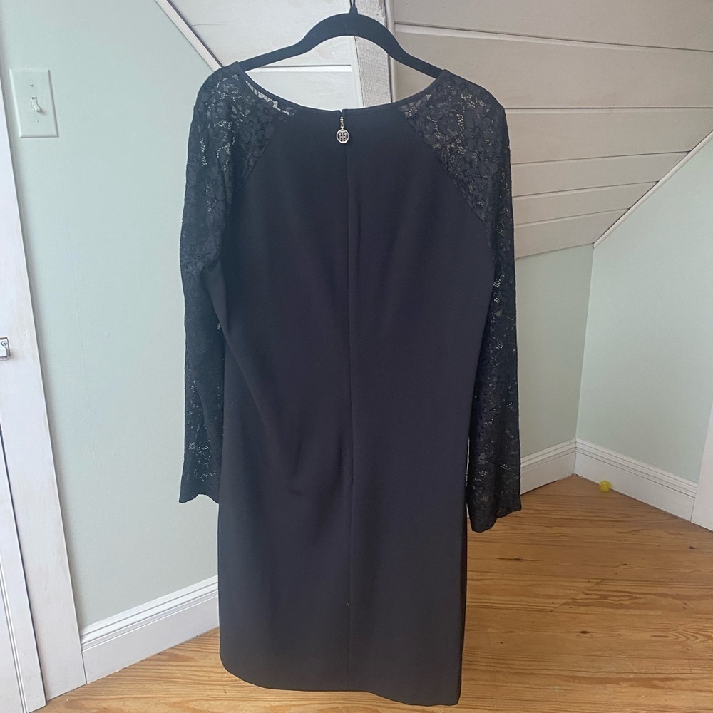 NWT Tommy Hilfiger Little Black Dress Lace Long Sleeves Size 14 - Picture 5 of 16
